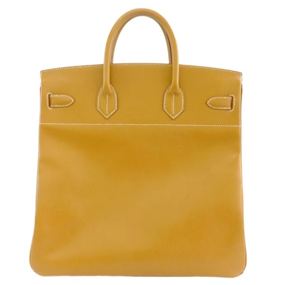 Authentic HERMES HAC Haut a Courroies Birkin natural gold brown travel tote - Picture 11 of 11